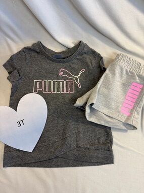 Puma Gray and Pink 2-piece Set Soft and Stylish